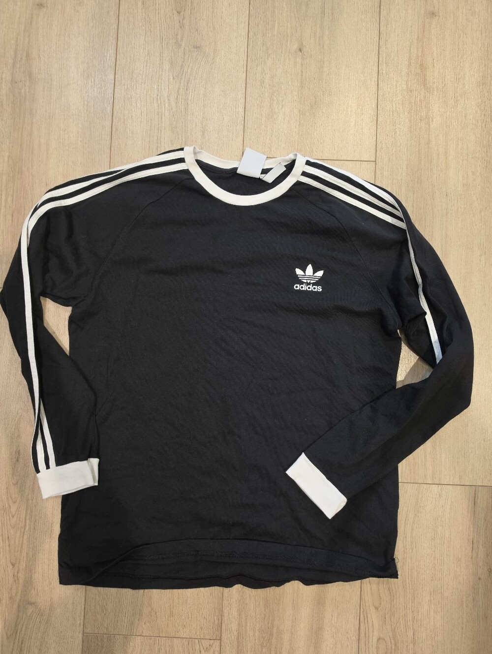 Adidas Originals Black 3 Stripe Long Sleeve Top XL GN3478